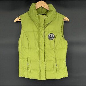 Abercrombie & Fitch Women's Puffer Vest Size S Green Down/Feather Blend Y2k